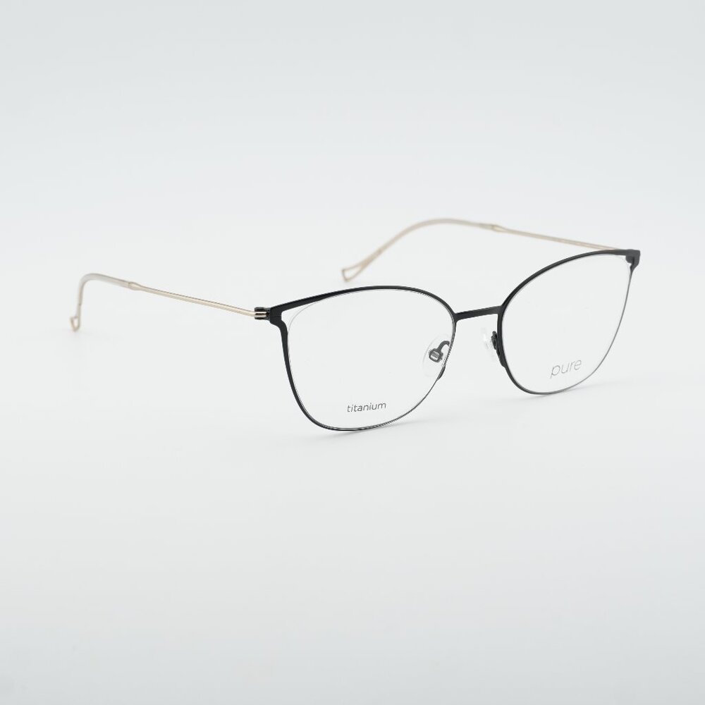 Airlock PURE P-5004 001 Eyeglasses Black/Gold 51mm Cat Eye Frame